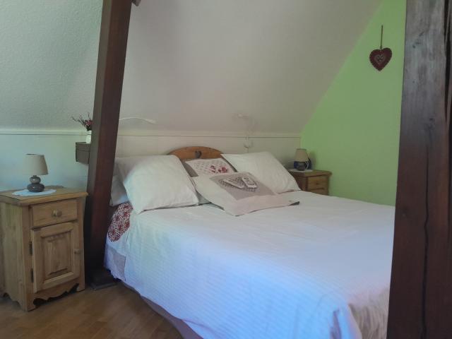 chambre avec un grand lit